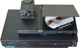 The two versions of the PS2 with an Eye Toy camera