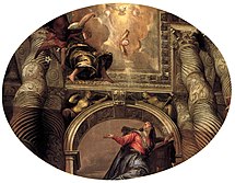Annunciation 1558. Venice, Basilica dei Santi Giovanni e Paolo.
