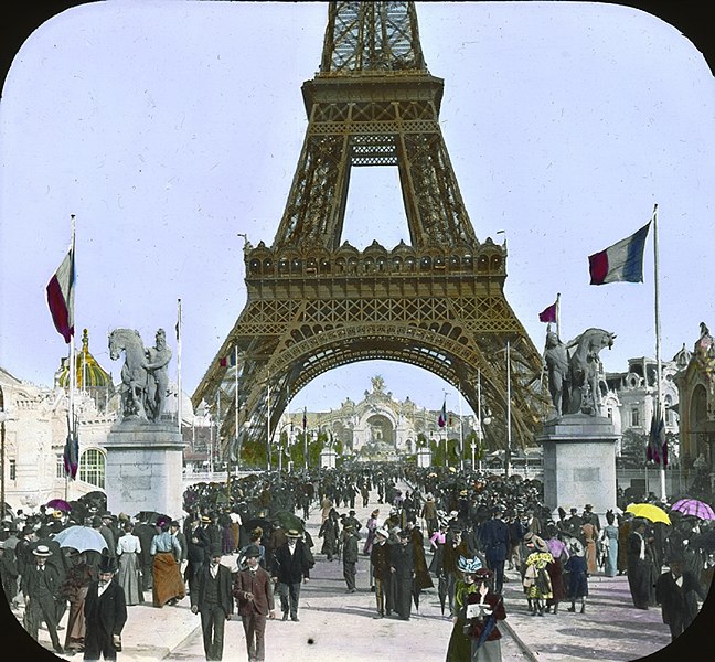 File:Paris Exposition- Pont d'Jena toward Chateau of Water, view from the, Paris, France, 1900 -correction- Pont d'Iena-.jpg