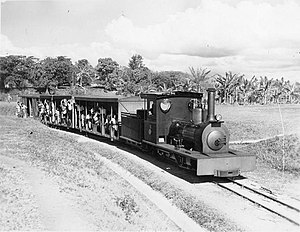 Passenger train at the Rarawai Mill, 1947