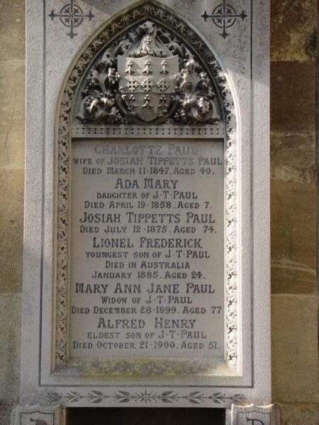 File:Paul family gravestone St Mary's Tetbury. - geograph.org.uk - 1523463.jpg