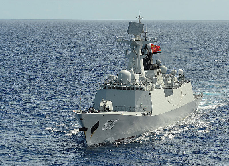File:People's Liberation Army (Navy) frigate PLA(N) Yueyang (FF 575) steams in formation with 42 other ships and submarines during Rim of the Pacific (RIMPAC) Exercise 2014.jpg