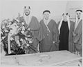 Photograph of Crown Prince Amir Saud of Saudi Arabia, and three other Saudi Arabian dignitaries, laying a wreath at... - NARA - 199530.jpg
