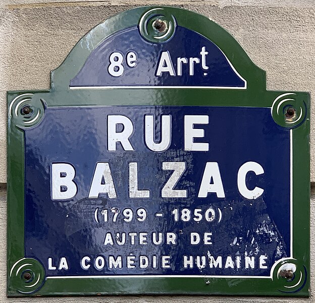 File:Plaque Rue Balzac - Paris VIII (FR75) - 2021-08-22 - 1.jpg