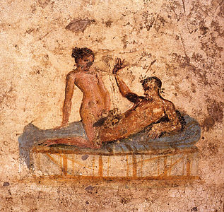 Erotska zidna slika Casa del Ristorante, Pompeji