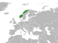 Range of Primula scandinavica