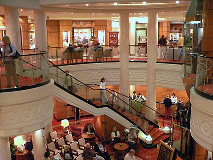 Grand Lobby on the Queen Mary 2