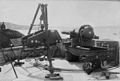 RML 10 inch gun being dismantled at the fortification in 1893 and the remains of a former depression range finding station