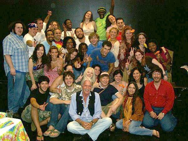 Butler (front) and Rado (behind Butler, in black T-shirt and cap) with a 2006 Hair cast in Red Bank, New Jersey