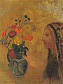 Redon - Profile of a Woman with a Vase of Flowers, c.1895–1905.jpg