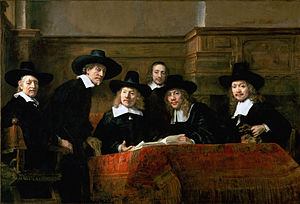 A ruhagyártók céhének (Rembrandt van Rijn) vezetői