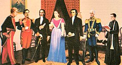 meeting of the revolutionaries at Manuela Canizares' house Reunion en la Casa de Manuela Canizares (10 de agosto, 1809).jpg