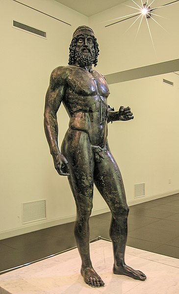 File:Riace bronzes - Statue A - National Archaeological Museum of Magna Graecia in Reggio Calabria - Italy - 14 Aug. 2014.jpg