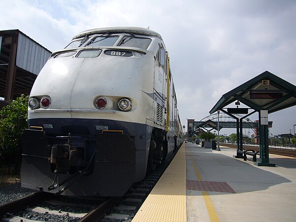 Metrolink train in Riverside