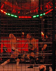 Van Dam facing Hardcore Holly in the Extreme Elimination Chamber at December to Dismember RobVD5.jpg