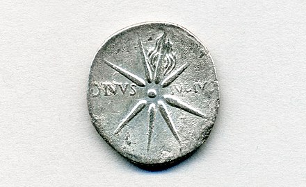 Caesar's Comet as it appears on a coin of Augustus from Hispania, ca. 18 BC