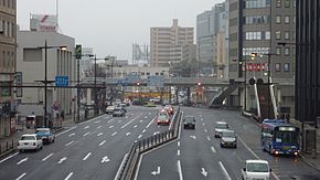 Route9 Eindigt Shimonoseki stn.JPG