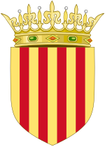 Escut d'armes dels reis de Mallorca derivat dels comtes de Barcelona.