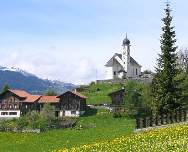 Ruschein village and Church of S.Gieri