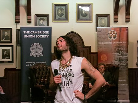 Brand at the Cambridge Union Society in January 2014