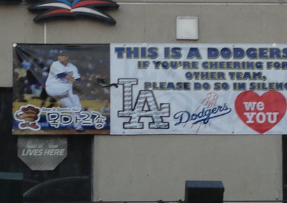 A banner supporting Ryu hangs in Koreatown in Los Angeles in July 2013.