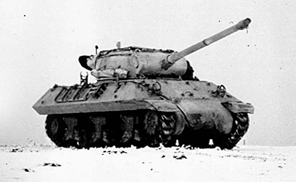 90 mm GMC M36 during the Battle of the Bulge in January, 1945