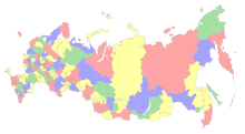 Map of all 225 Russian legislative constituencies in relation to their federal subjects. (Used 2015-2025) SMD map for Russian legislative election, 2016 - color.svg