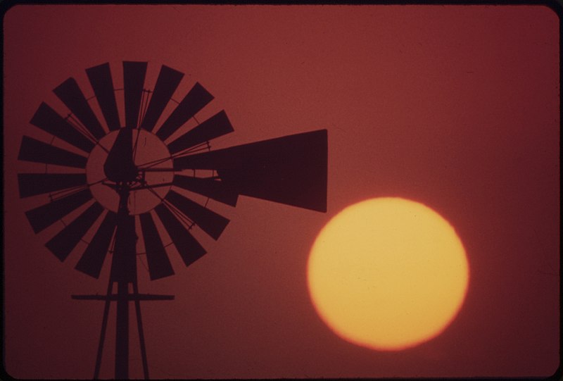 File:SUNSET OVER WINDMILL IN SEALY - NARA - 545852.jpg