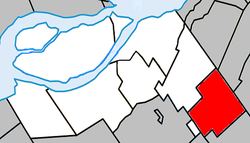 Location within Beauharnois-Salaberry RCM