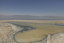 Toxic salt ponds along the western shoreline Salton Sea salt pond.jpg