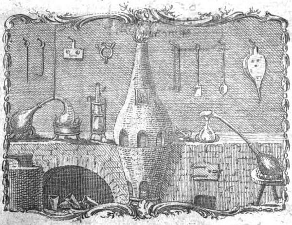 Engraving on the title page of Scheele's Chemical Treatise on Air and Fire (1777) (d. Königl. Schwed. Acad. d. Wissenschaft Mitgliedes, Chemische Abha