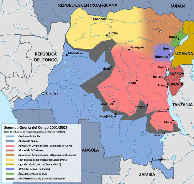 File:Second Congo War 2001 map vector-es.svg