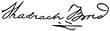 Firma di Shadrach Bond