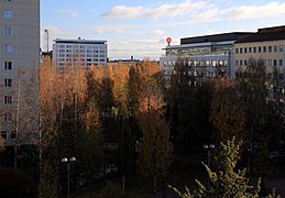 Le parc Snellman vu de l'hôtel de ville d'Oulu.