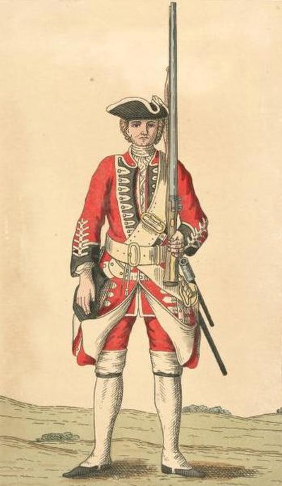 Soldier of 50th regiment, c.1755