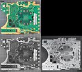 Color, Greyscale, and SWIR shots of the PlayStation 5 motherboard alternate side.
