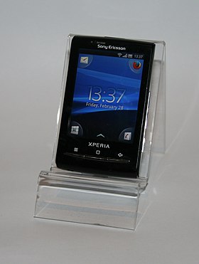 Sony Ericsson Xperia X10 Mini on stand.jpeg