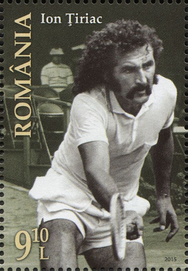 Țiriac on a Romanian postage stamp