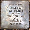 Stolperstein für Klara Baer