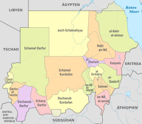Sudan, administrative divisions - de - colored.svg