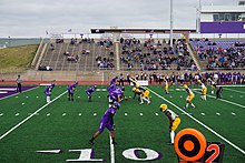 Tarleton State in action against Texas A&M-Commerce Texas A&M-Commerce vs. Tarleton State football 2017 06 (Tarleton State on offense).jpg