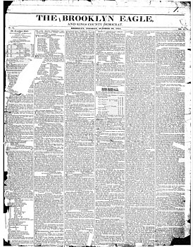 Första numret av Brooklyn Eagle, 26 oktober 1841