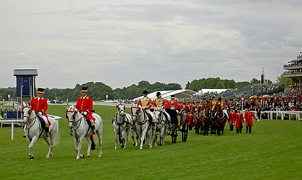 Royal Ascot – the royal carriages leave after carrying the queen to the races