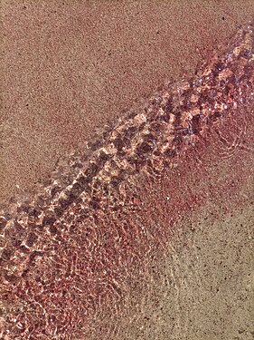 Tiny beach pink sand with sand detail, Crete, Greece