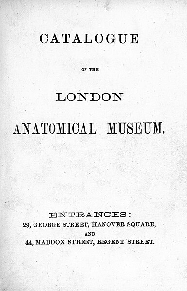 File:Title page of the Catalogue of the London Anatomical Museum. Wellcome M0013915.jpg