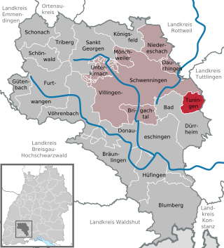 Läget för Tuningen i Schwarzwald-Baar-Kreis