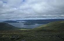 Loch na Keal – Eorsa can be seen in the middle of the loch, and Ulva in the background