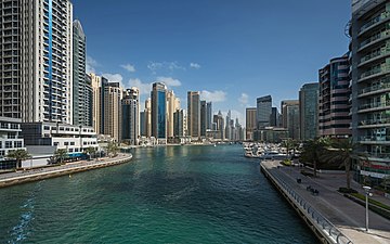 Vista della città di Dubai.