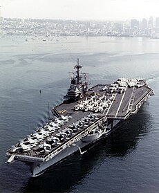 File:USS Enterprise (CVN-65), bow view 1983.jpg - Wikimedia Commons