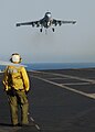 US Navy 040714-N-4374S-010 An EA-6B Prowler assigned to the "Scorpions" of Electronic Attack Squadron One Three Two (VAQ 132) approaches the flight aboard USS John F. Kennedy (CV 67).jpg